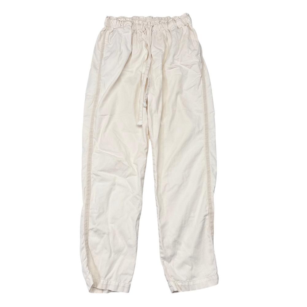 Xirena Draper Pants Womens Size Medium Cream Straight Leg Elastic Waist